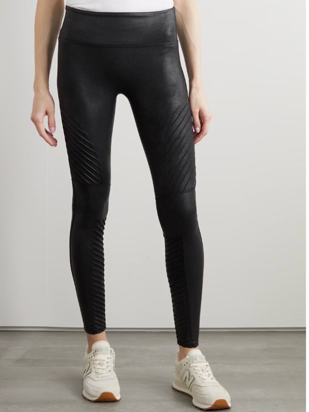 SPANX New Faux Leather Moto Leggings Black Size Small High Rise Shaping NWOT